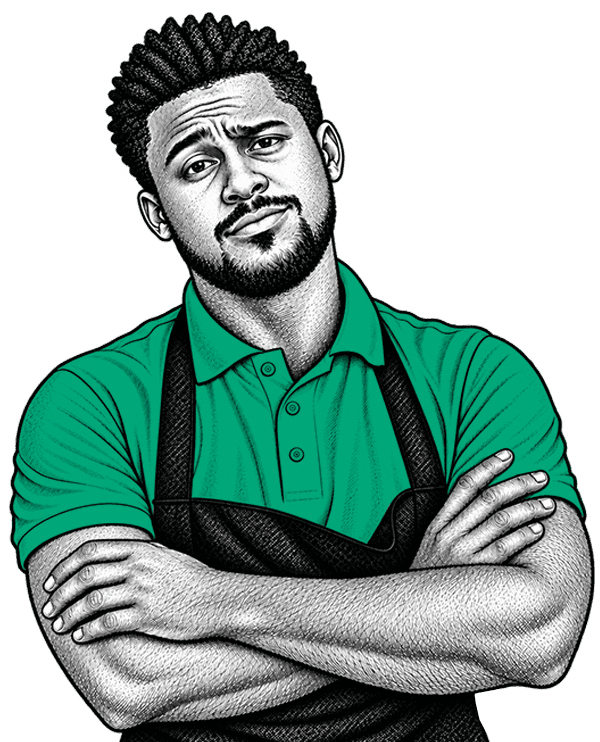 ink illustration of person looking to grow business
